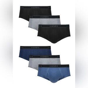 Hanes Men’s Brief Underwear Pack, Cotton Stretch, Assorted, 6-Pack